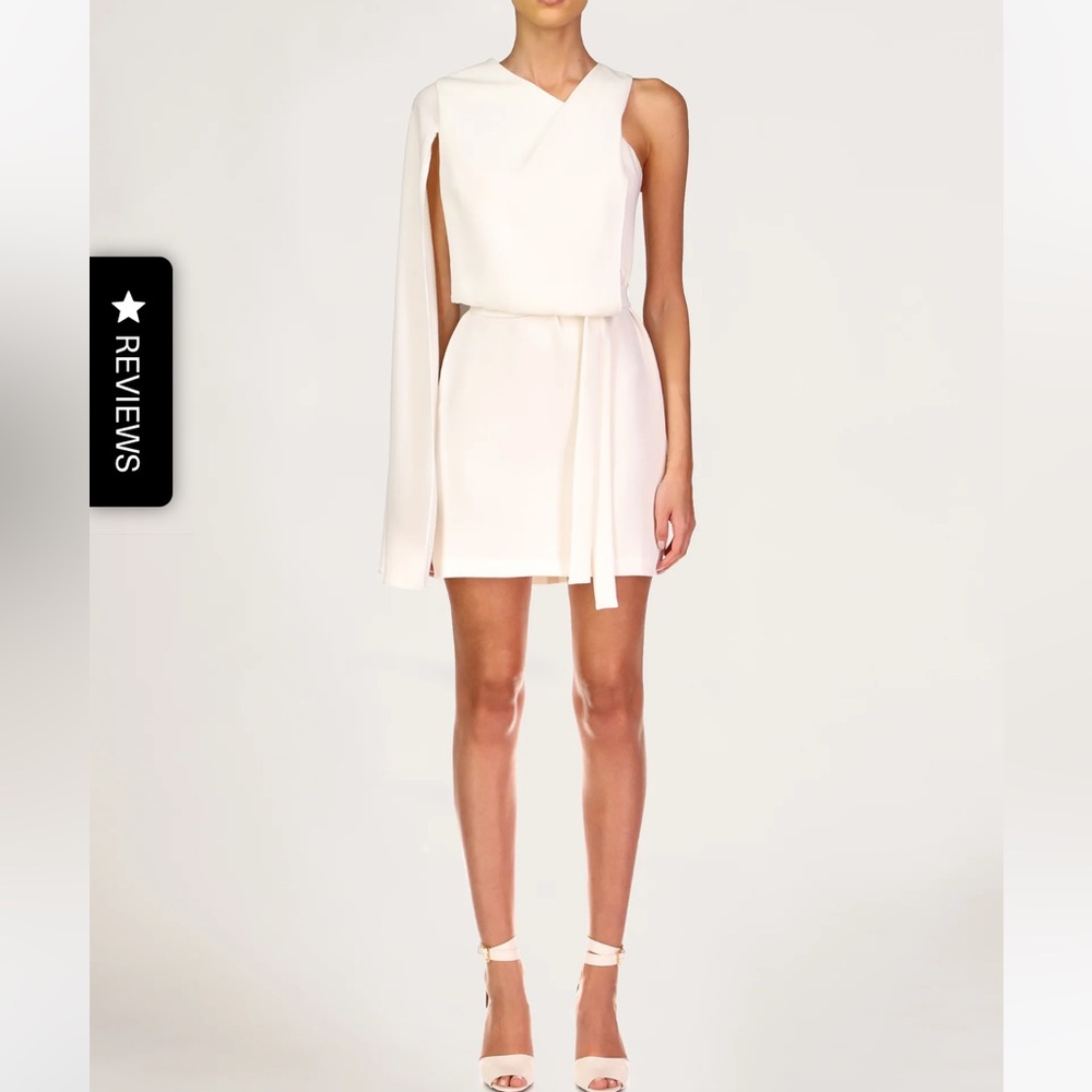 HALSTON CASEY ASYMMETRIC CAPE DRESS NWT Size 4 color Pristine